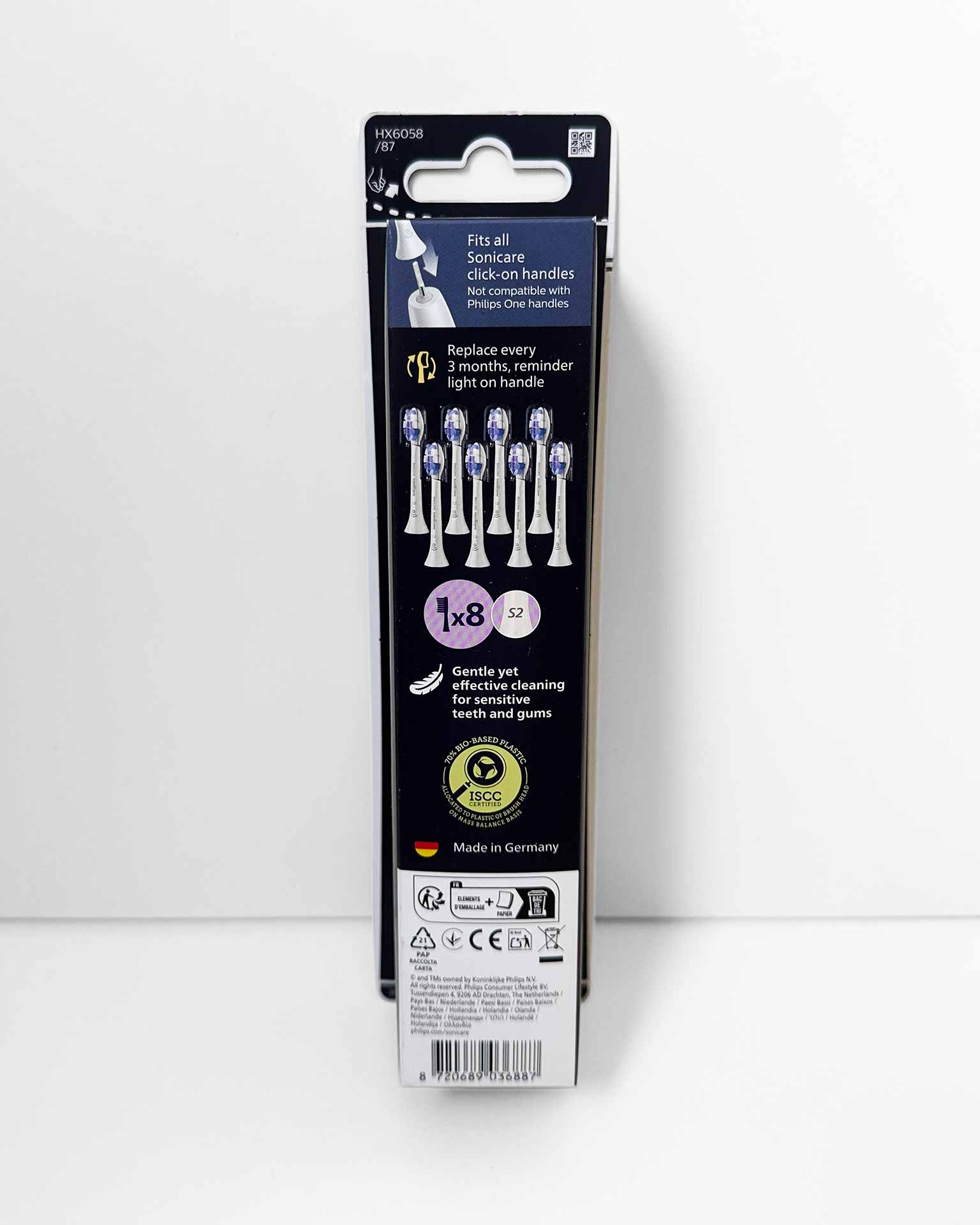 Philips Sonicare S2 Sensitive -harjaspäät, 8 kpl (valkoinen) - Image 3